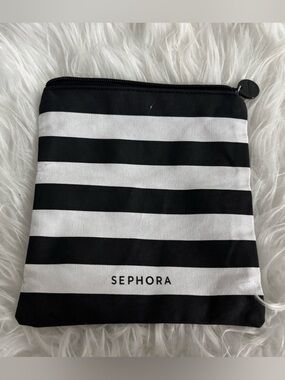 Sephora Black & White Striped Makeup Pouch